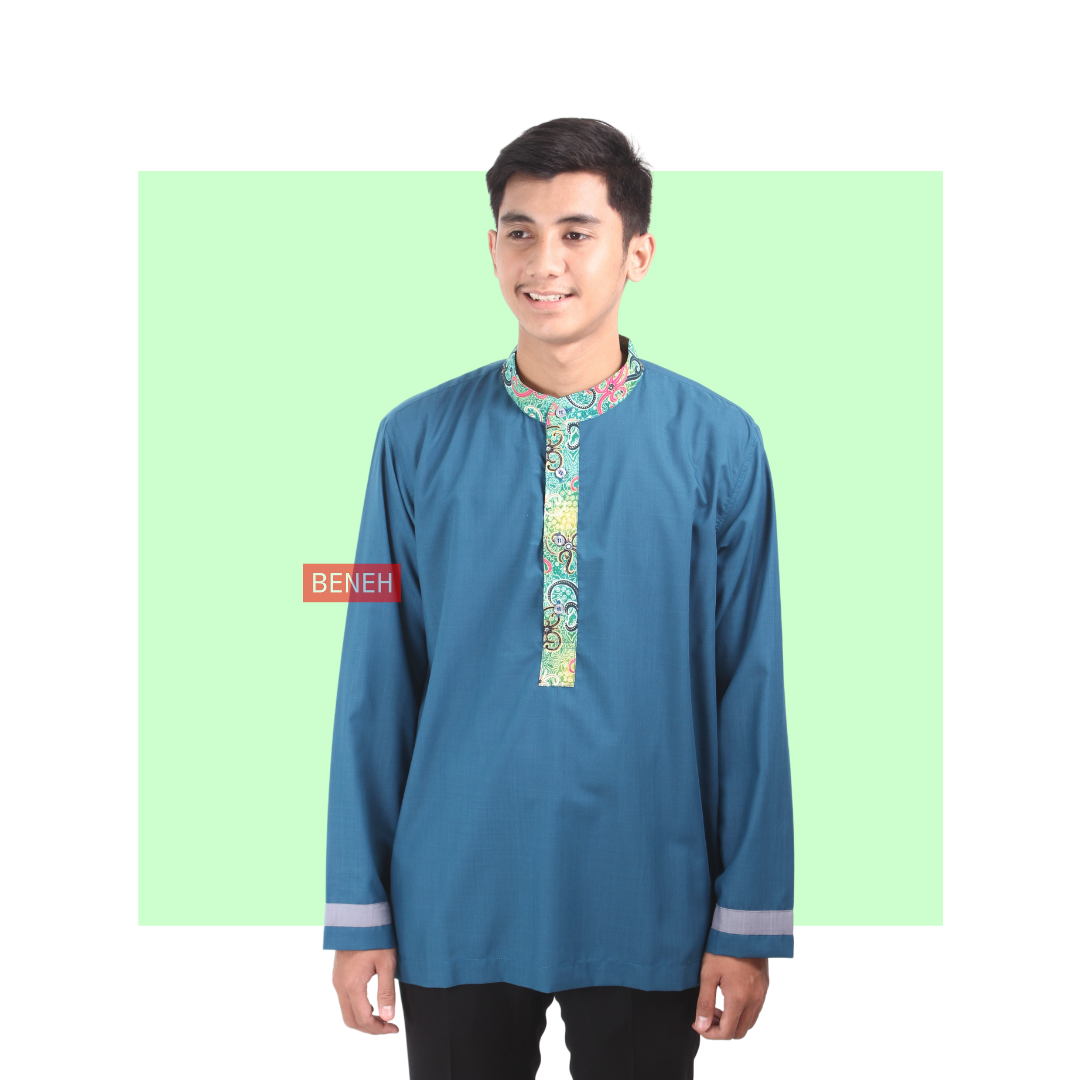 BENEH BAJU KOKO BAJU MUSLIM BATIK KALTIM SIZE XL LENGAN PANJANG