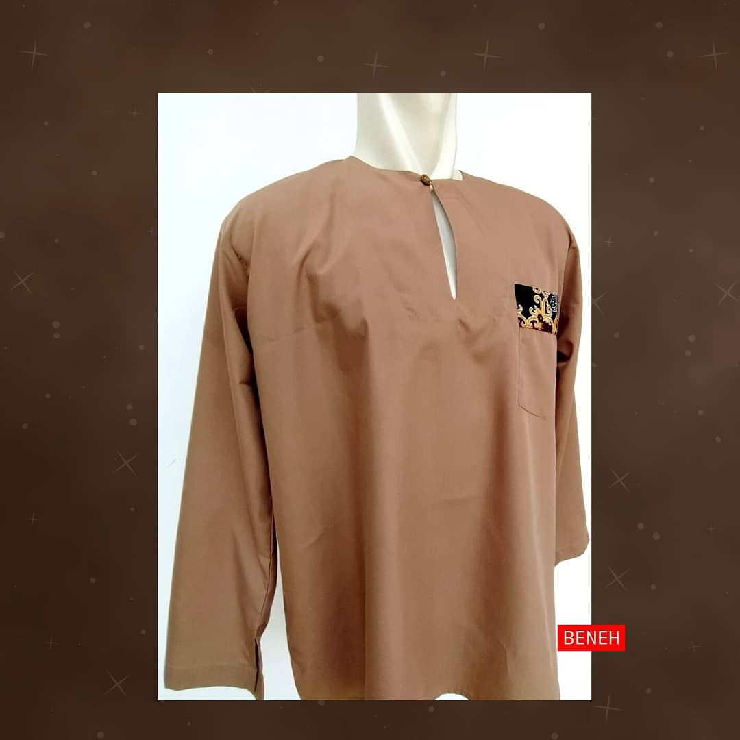 BENEH SETELAN BAJU MUSLIM/BAJU MELAYU BATIK KALTIM SIZE L