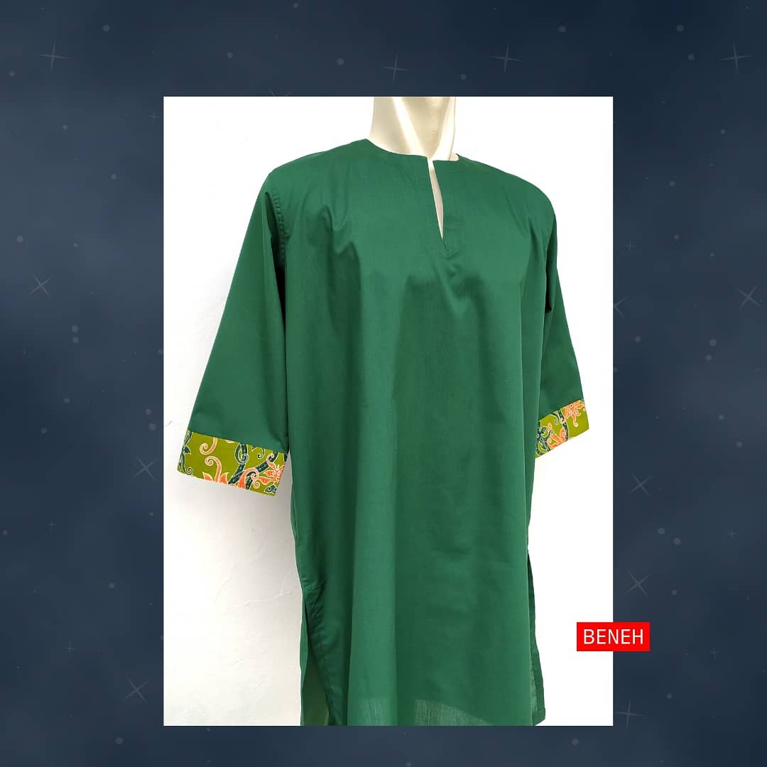 BENEH SETELAN KURTA/GAMIS BAJU MUSLIM BATIK KALTIM SIZE M