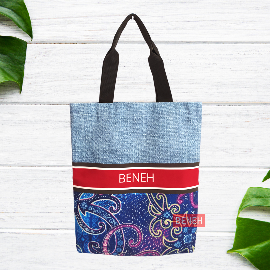 BENEH Tas Kanvas Custom Totebag Canvas Unisex Full Print 2 Sisi Unisex PRE ORDER