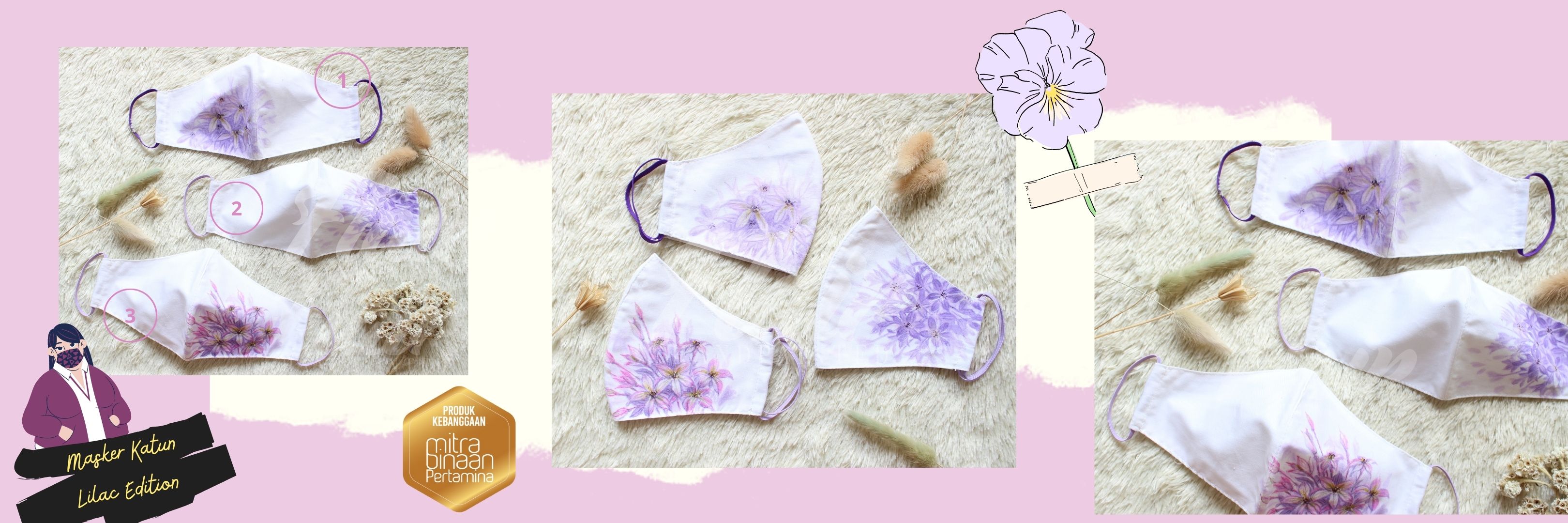 Masker Kain Katun Lilac