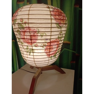 Lampion Meja Decoupage kaki kayu