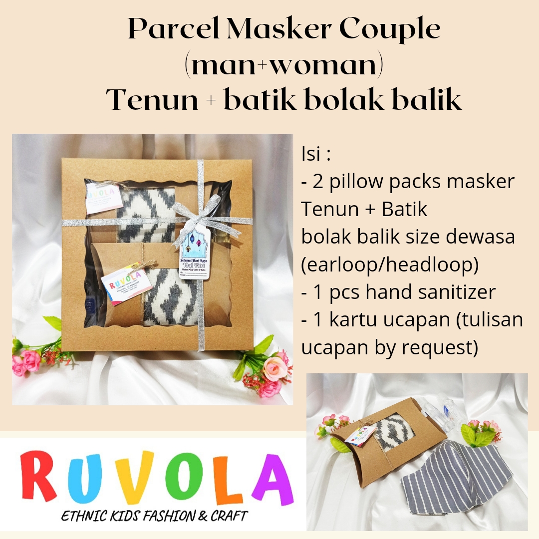 Hampers masker tenun batik Couple Grey