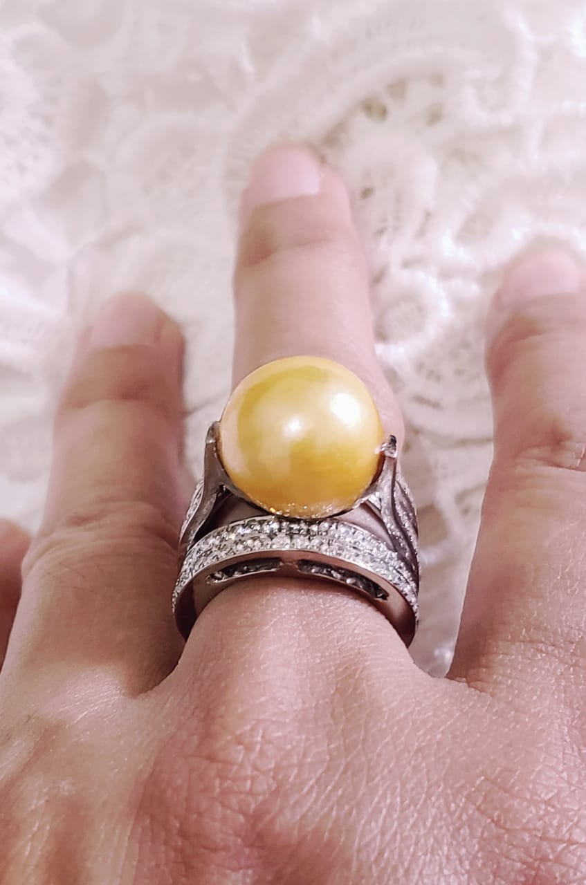 cincin mutiara gold