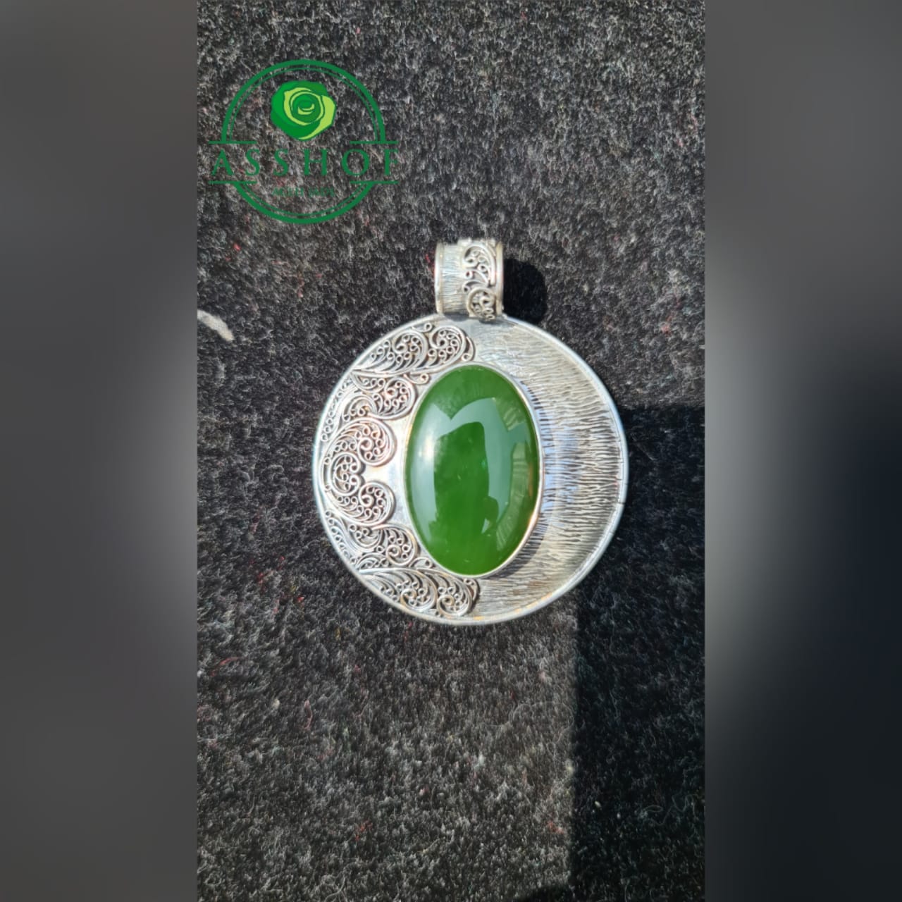 Kalung Giok "moonlight" Pendant Silver Jade