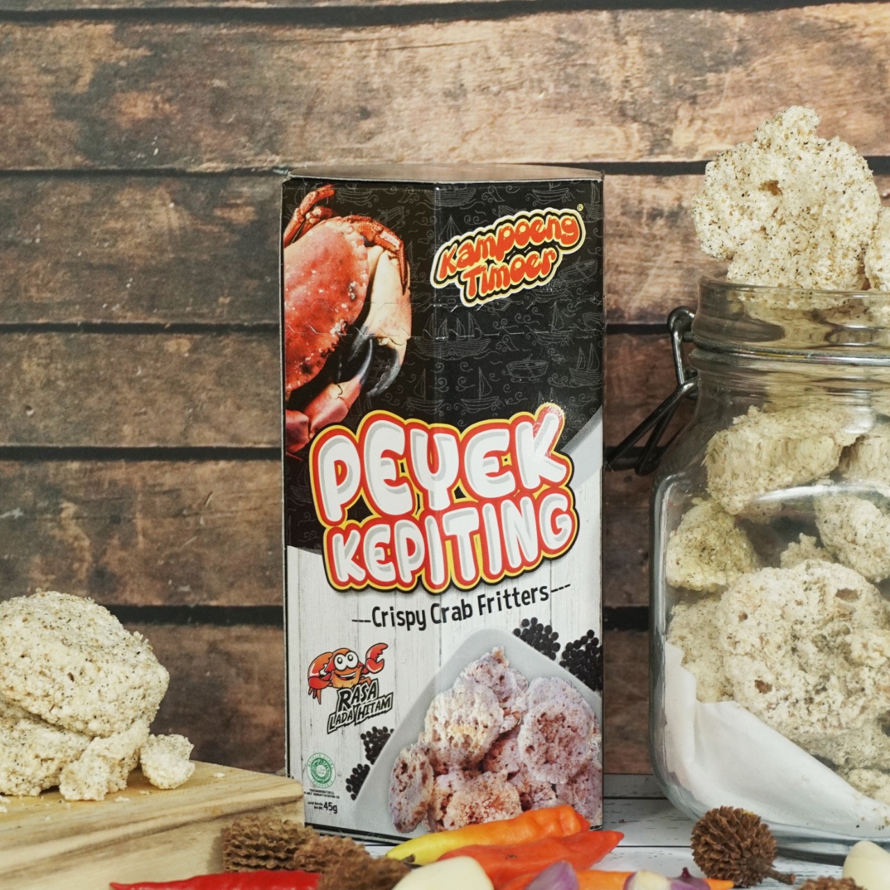 Peyek Kepiting Kampoeng Timoer Rasa Lada Hitam 40g