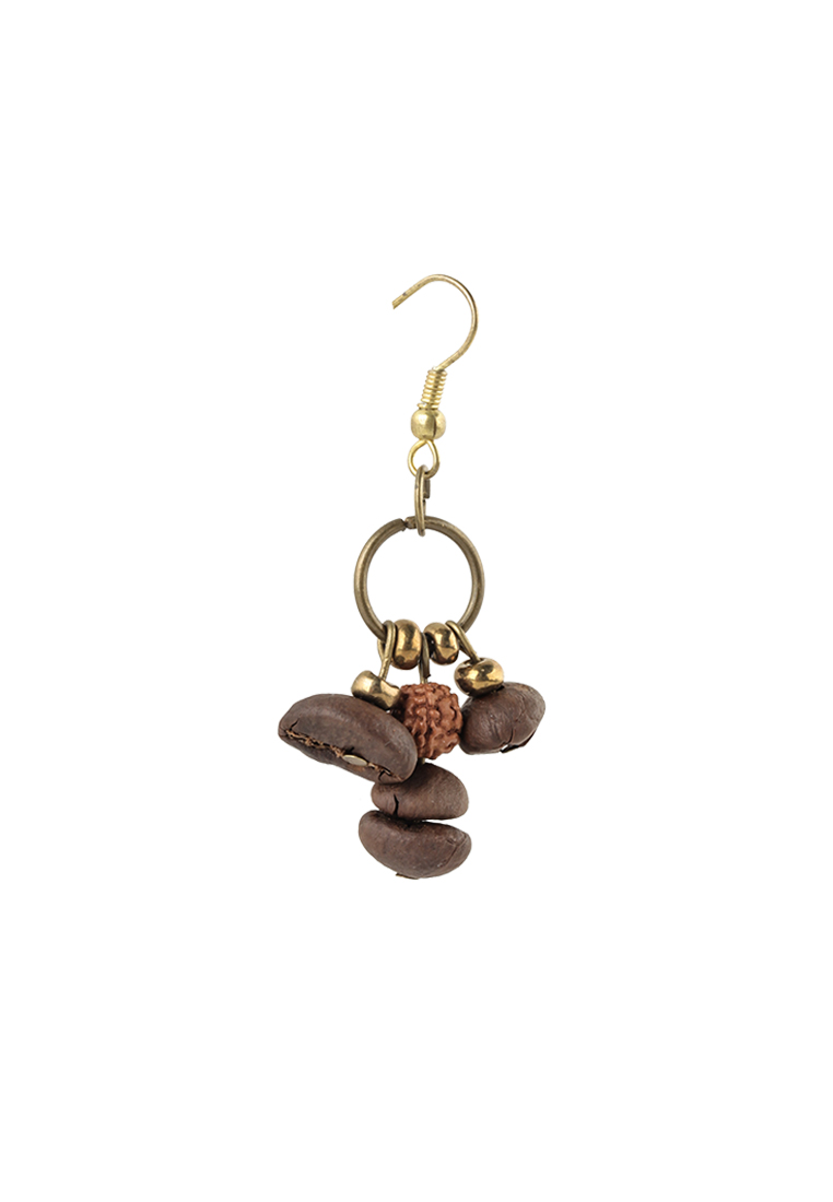 Coffee Beans Ring Rudraksha Earrings