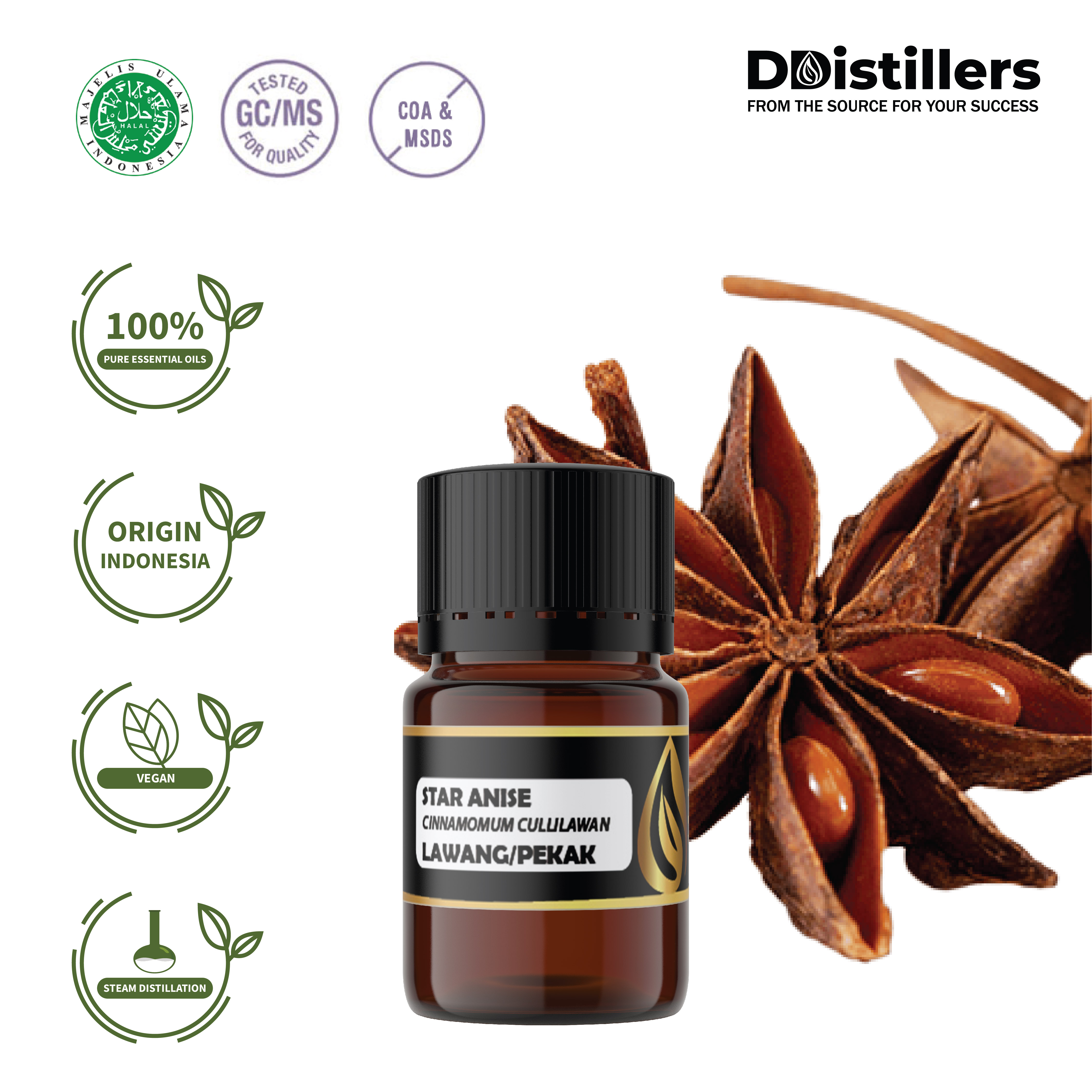 Lawang (Pekak) / Star Anise Essential Oil  100% Pure (5 ml)