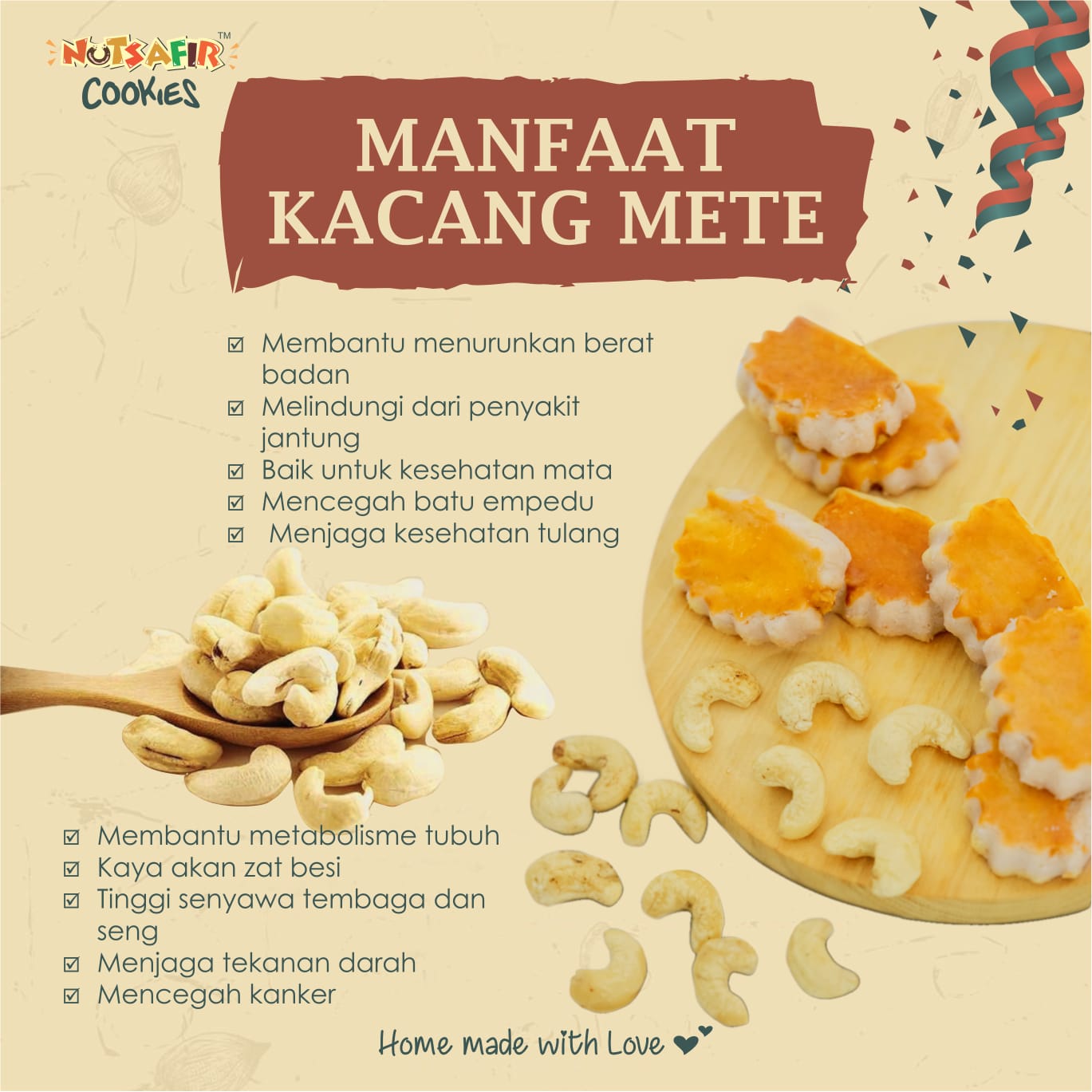 Nutsafir Cookies Kacang Mete