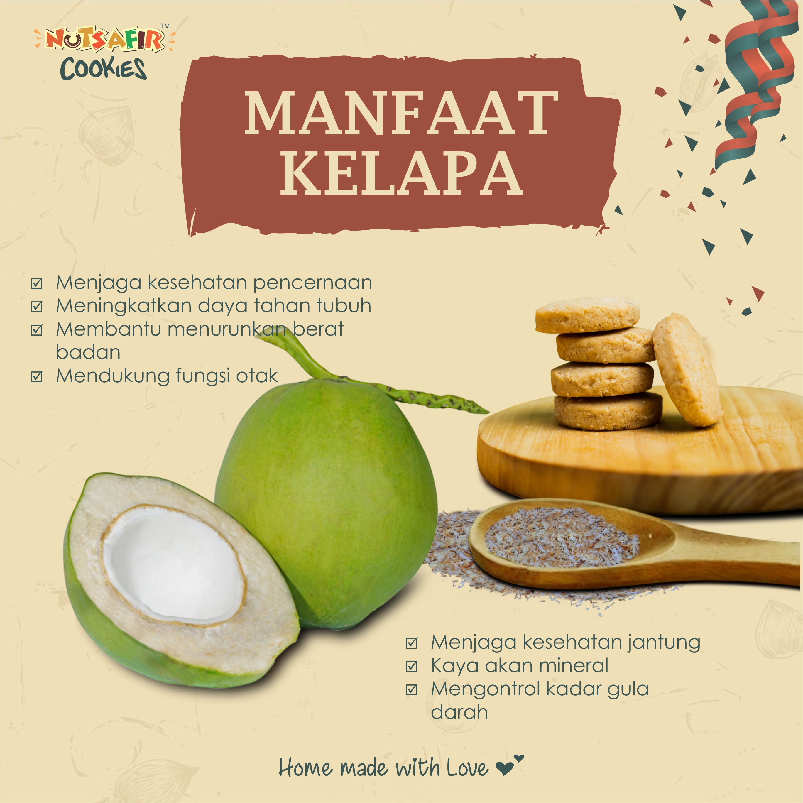 Nutsafir Cookies Kelapa