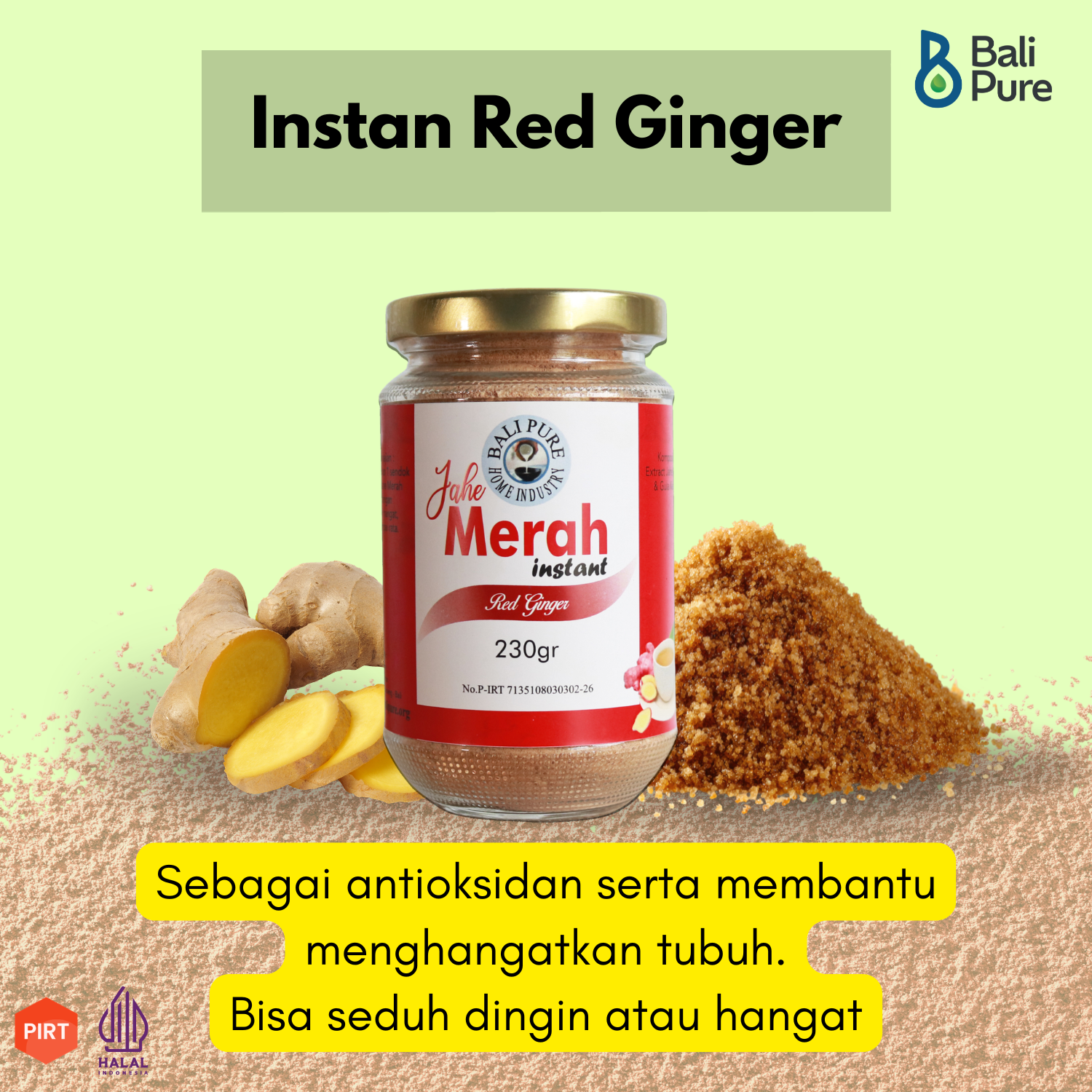Bali Pure Home Industry - Jahe Merah Instan 230gr Organik
