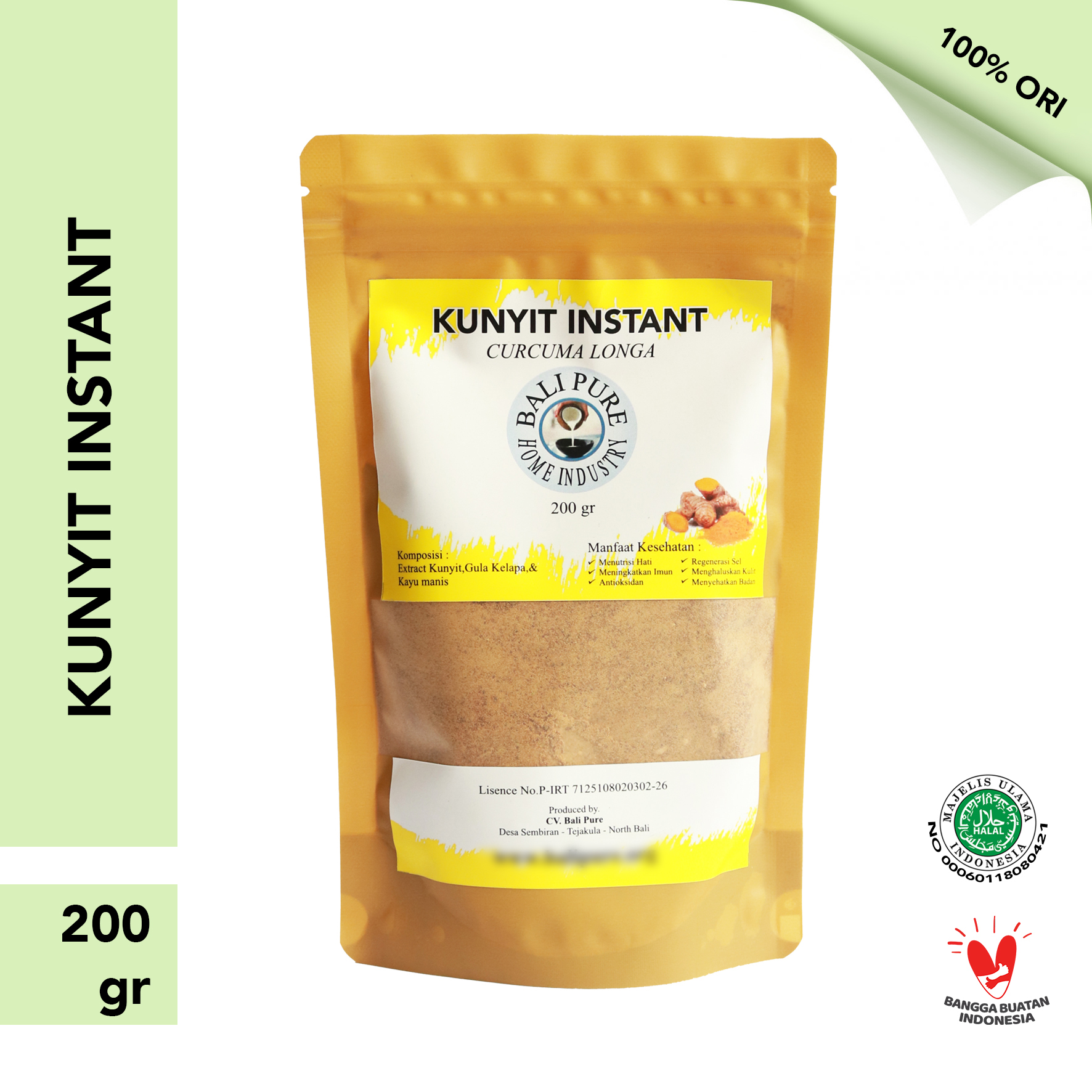 Bali Pure Home Industry - Kunyit Instan 200gram Jamu Kunyit Serbuk