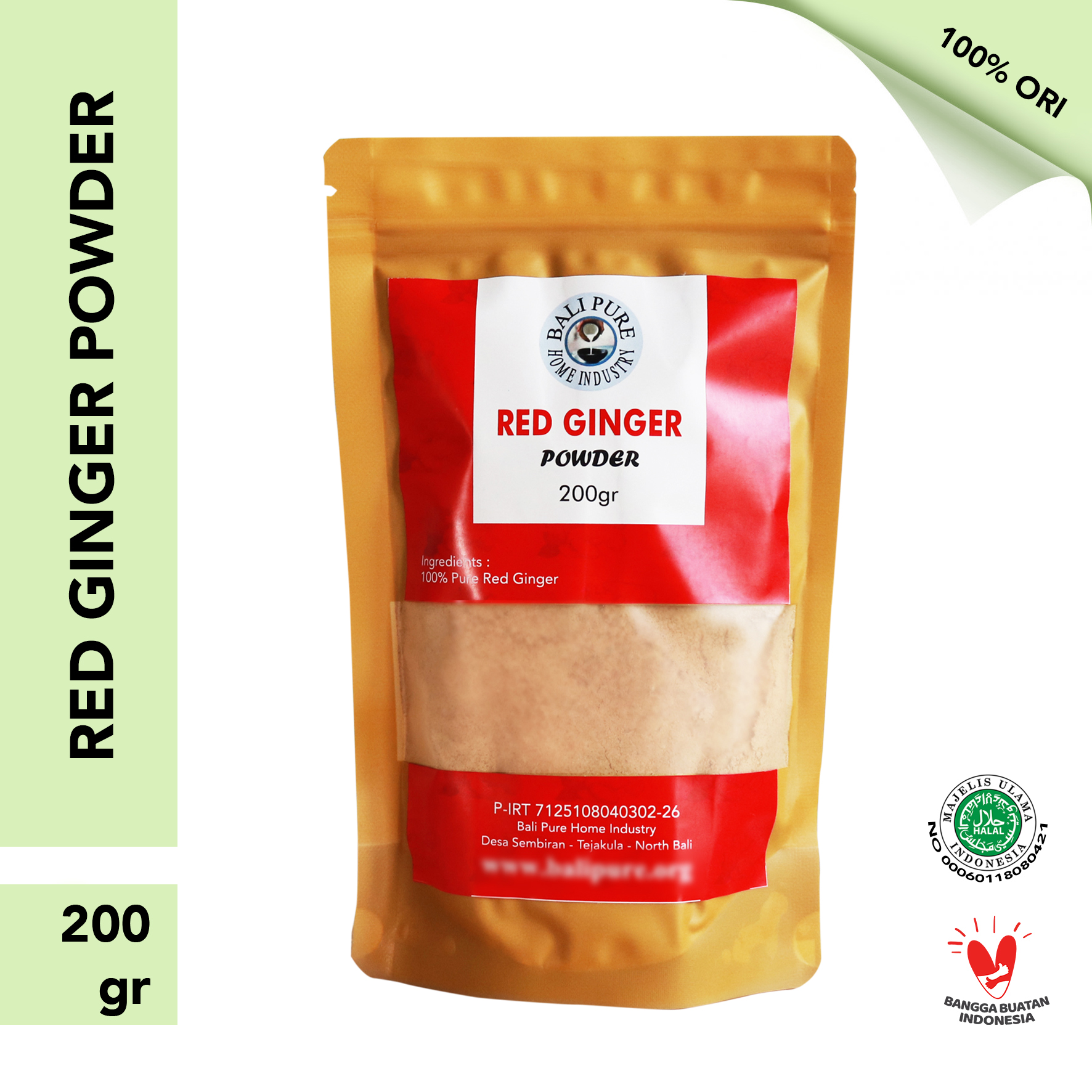 Bali Pure Home Industry Serbuk Jahe Merah Murni 200gr