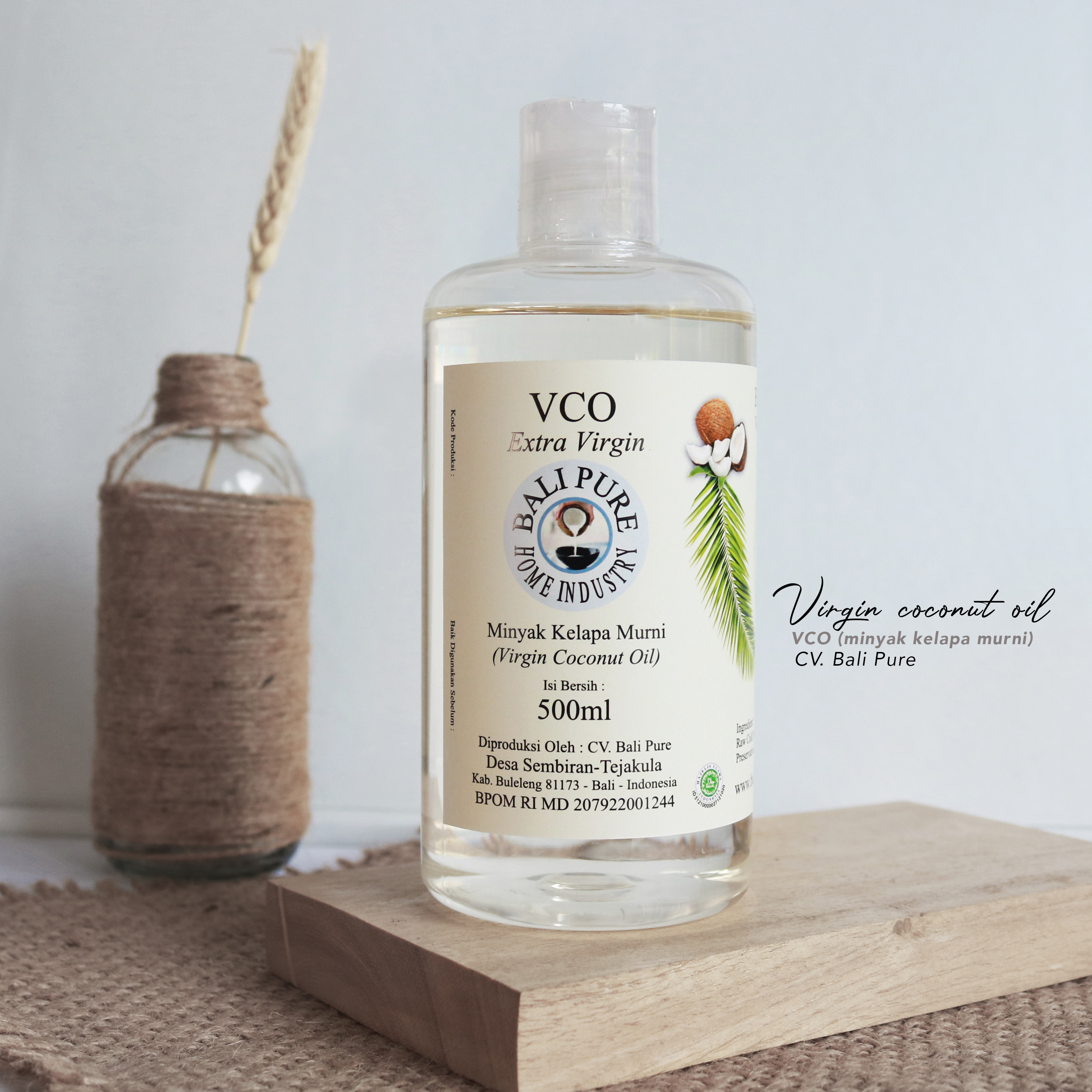 Bali Pure Home Industry - Virgin Coconut Oil (VCO) Minyak Kelapa Murni Alami Extra Virgin 500ml