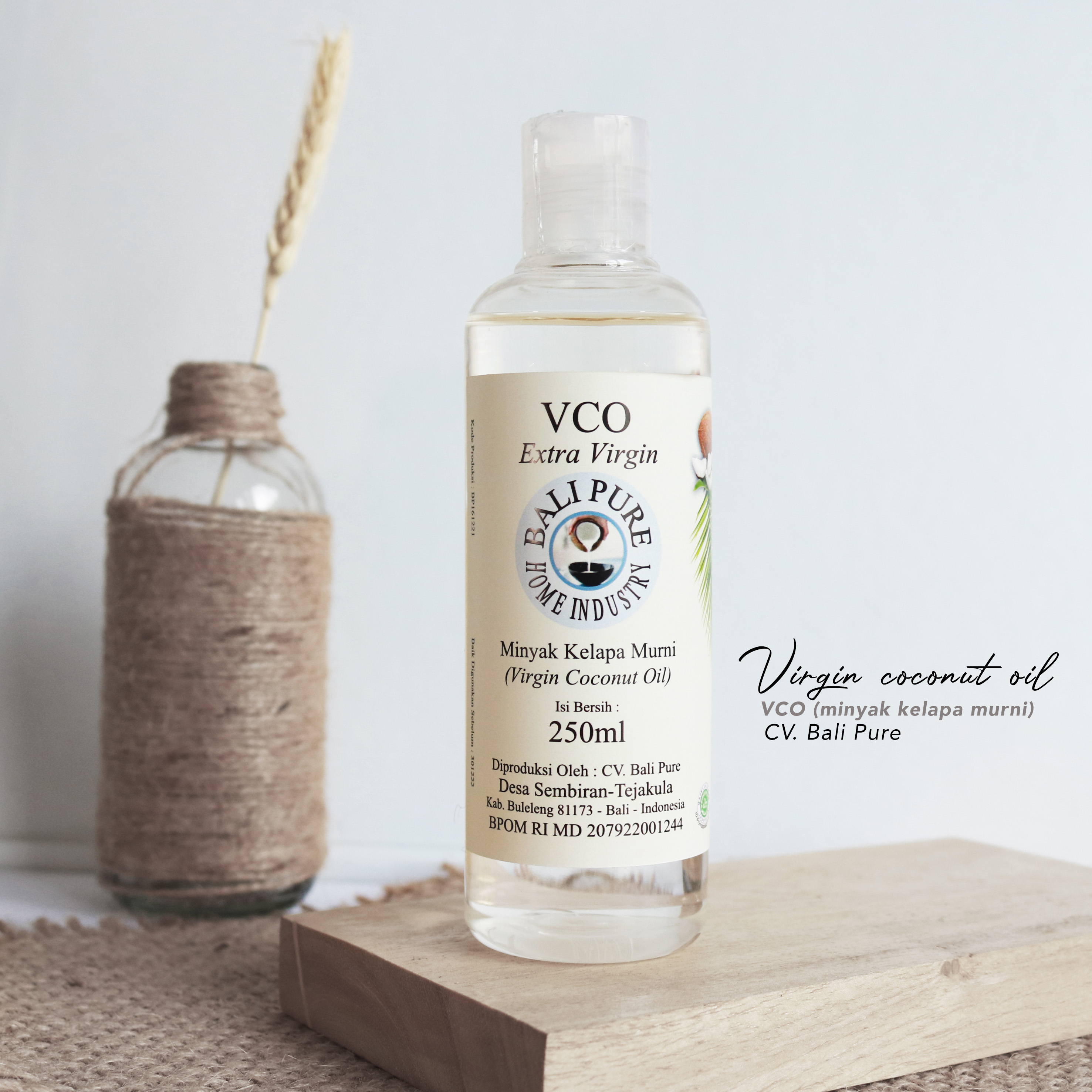 Bali Pure Home Industry - Virgin Coconut Oil (VCO) Minyak Kelapa Murni Alami Extra Virgin 250ml