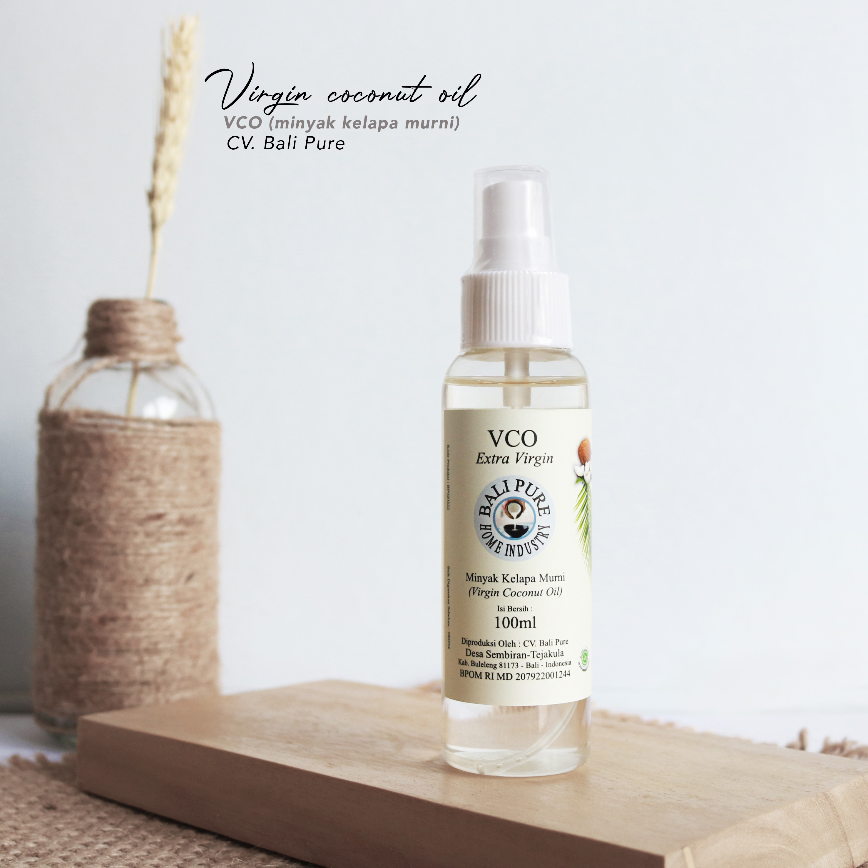 Bali Pure Home Industry - Virgin Coconut Oil (VC0) Minyak Kelapa Murni Alami Extra Virgin 100ml