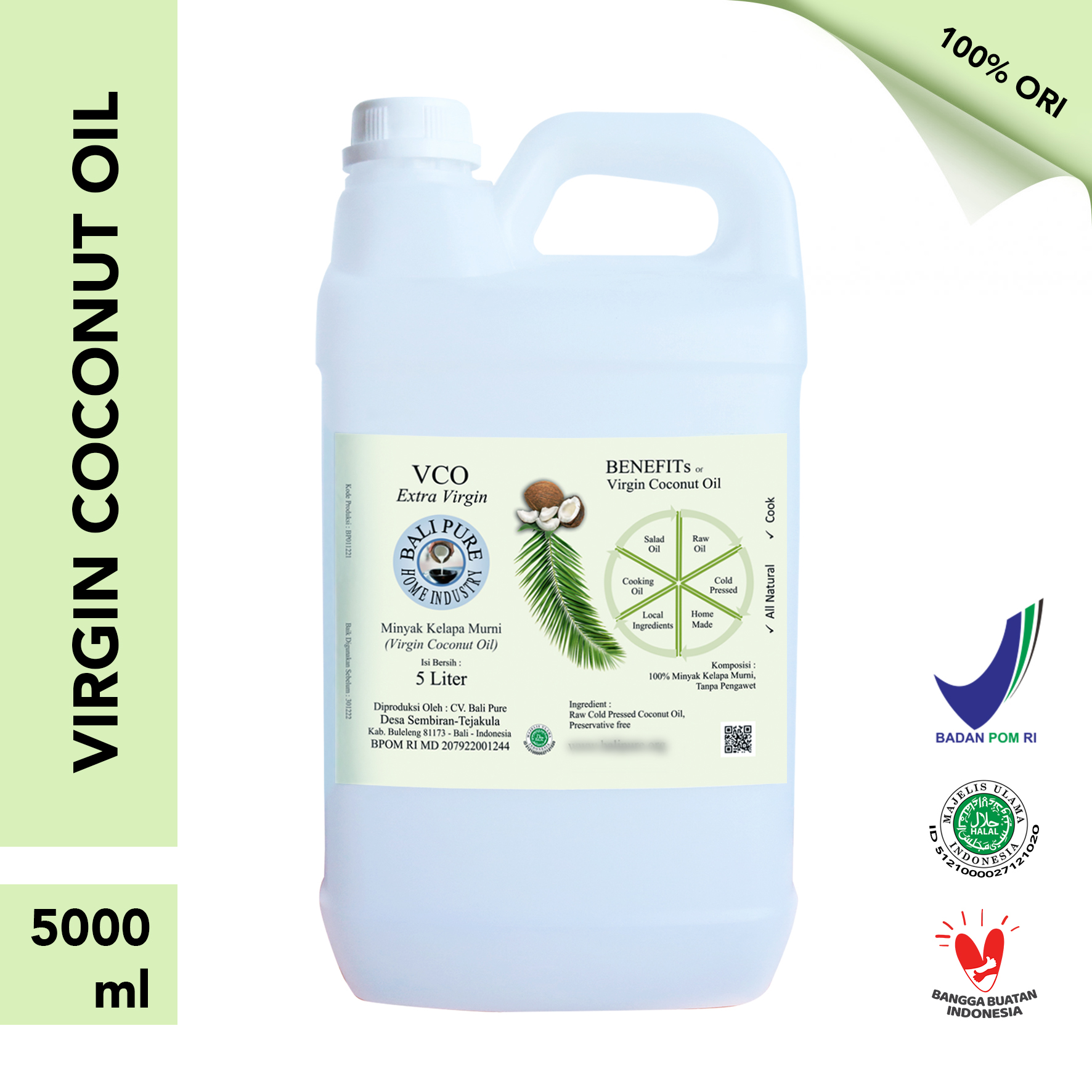 Bali Pure Home Industry - Virgin Coconut Oil VCO 5L