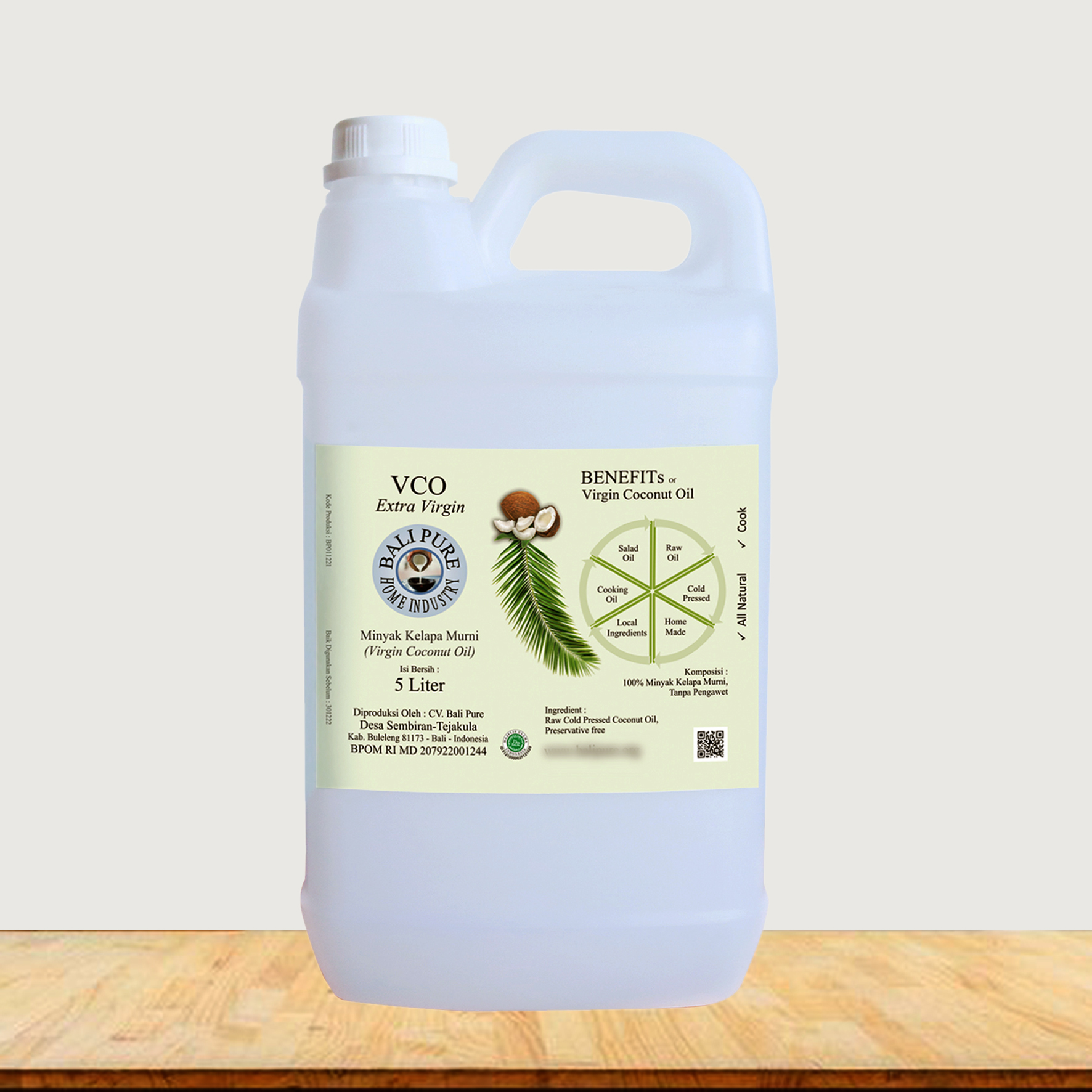 Bali Pure Home Industry - Virgin Coconut Oil VCO 5L