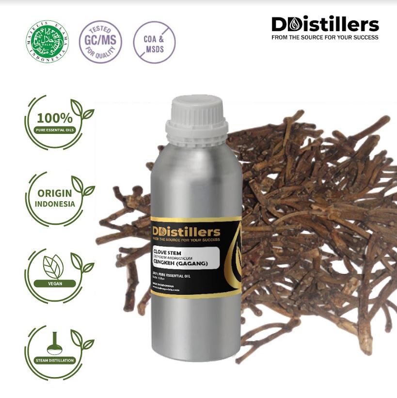 Minyak Atsiri Cengkeh Gagang / Clove Stem Essential Oil 100% Pure (1 L SS EXP)