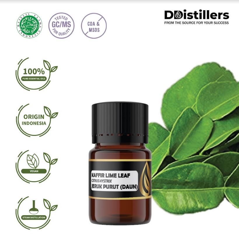 Minyak Jeruk Purut Daun / Kaffir Lime Leaf Essential Oil 100% Pure (2-10 ml)