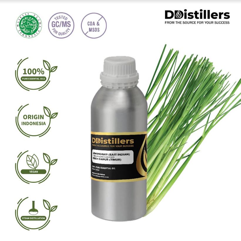 Sereh Dapur Timur / Lemongrass (East Indian) Essential Oil 100% Pure (1-2 L)