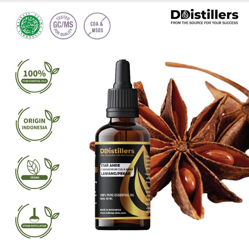 Minyak Lawang Pekak / Star Anise Essential Oil 100% Pure (50-100 ml)