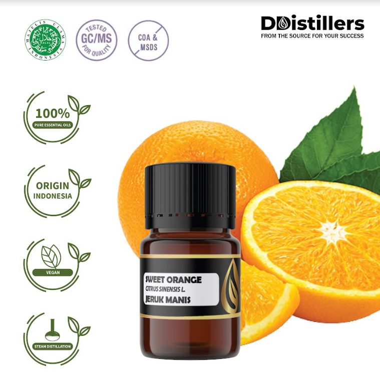 Minyak Jeruk Manis / Sweet Orange Essential Oil 100% Pure (2 ml)