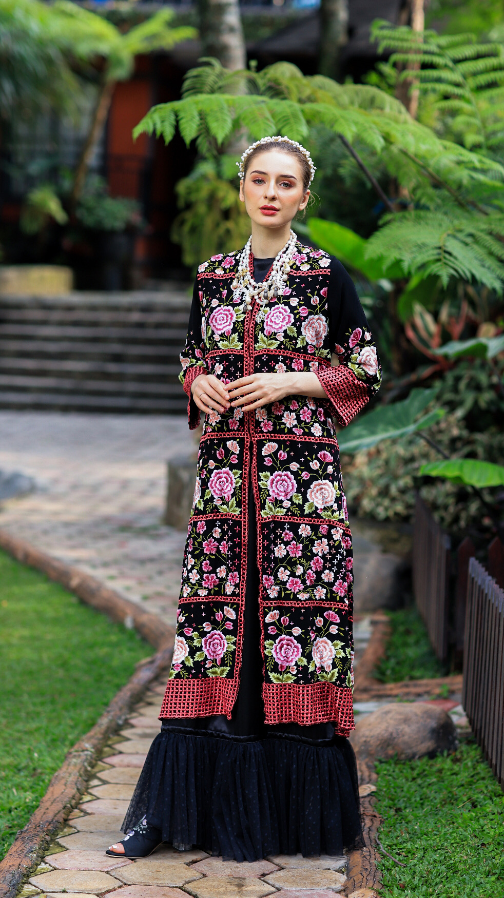 Kebaya Kawung Jasmine Hitam Long