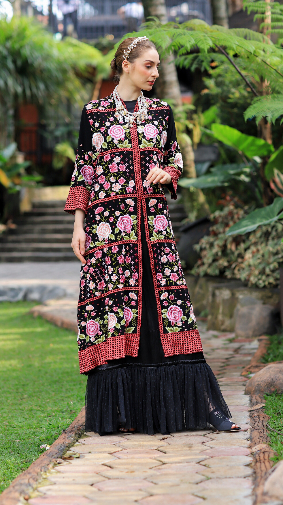 Kebaya Kawung Jasmine Hitam Long