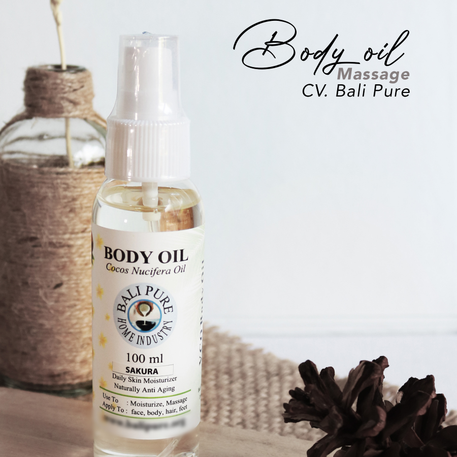 Bali Pure Home Industry Body Oil 100 ml Frangipani BPOM