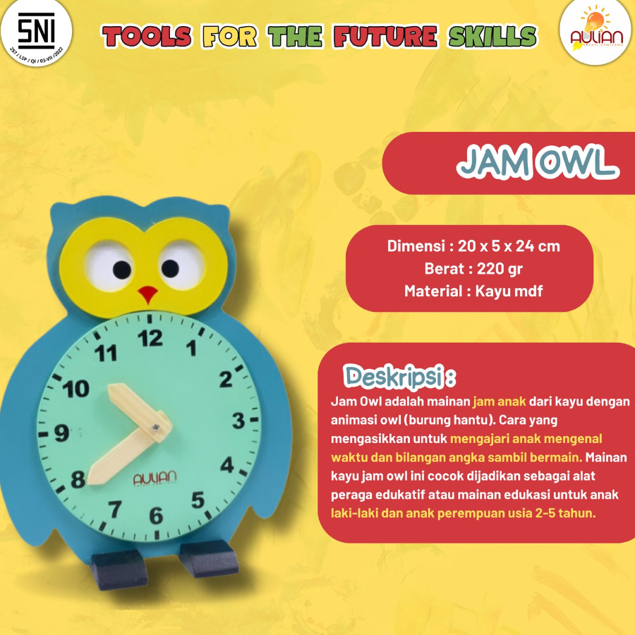 Mainan Edukasi / Mainan Anak - Jam Owl