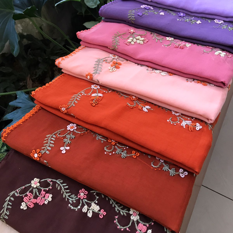 Jilbab Sulam Keliling Motif 1