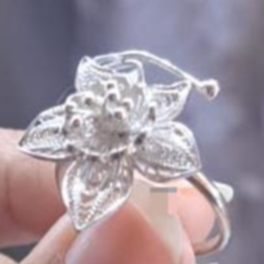 Cincin Perak Bakar Filigree