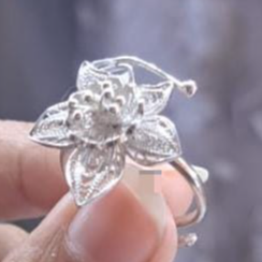 Cincin Perak Bakar Filigree