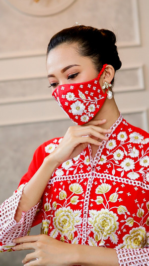 Masker Kawung Merah Putih