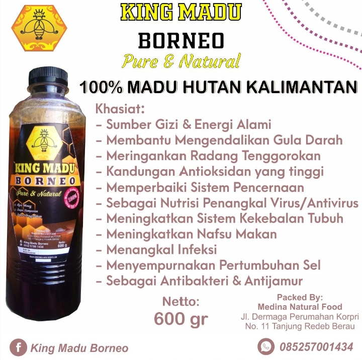 Madu Hitam hutan Kalimantan King Madu Borneo Uk. 600gr