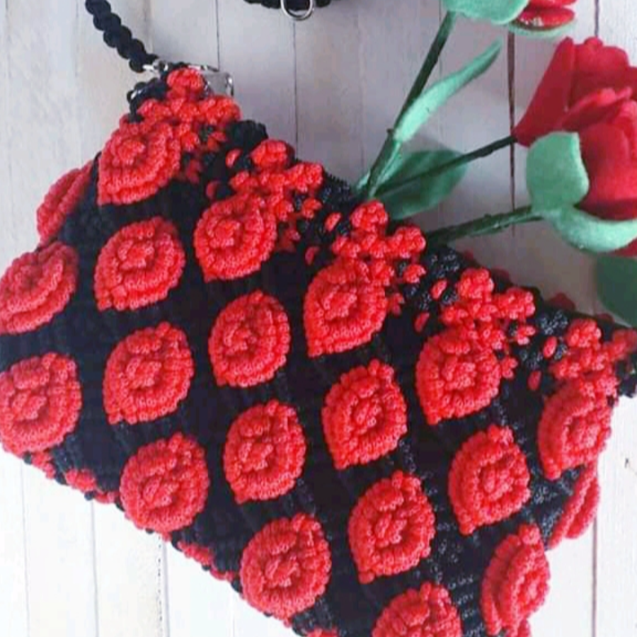 Tas slempang macrame