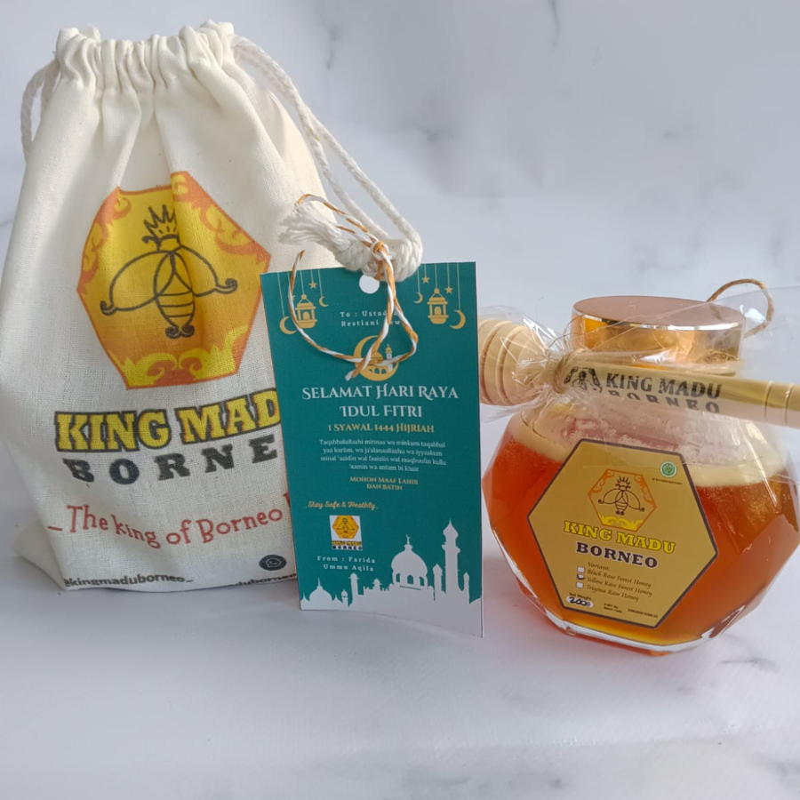 Hampers Madu Asli Hutan Kalimantan yellow honey King Madu Borneo Uk. 200g