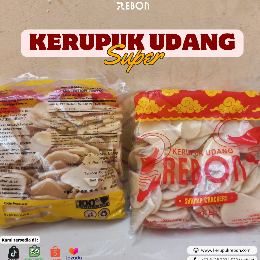 Kerupuk Udang Mentah Ukuran Kancing 250gr