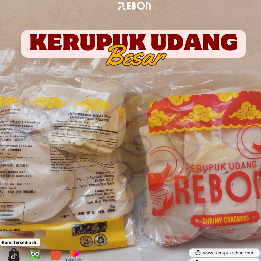 Kerupuk Udang Mentah Ukuran Besar 250gr