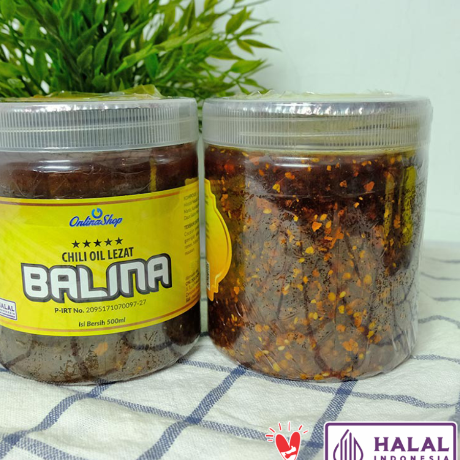 BALINA Chili Oil Lezat 250ml Halal Kemasan Stoples Kaca