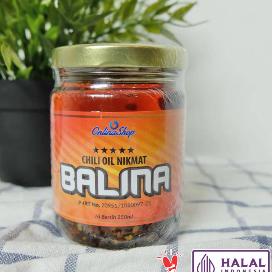 BALINA Chili Oil Nikmat 250ml Halal Kemasan Stoples Kaca