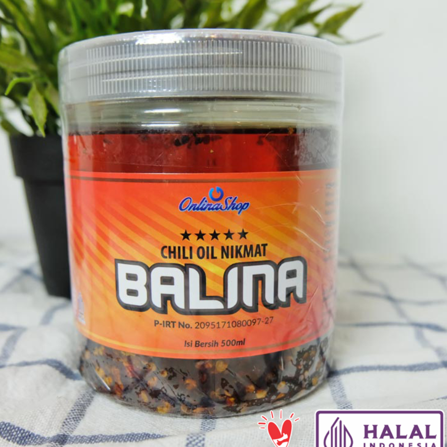 BALINA Chili Oil Nikmat 500ml Halal Kemasan Stoples Plastik