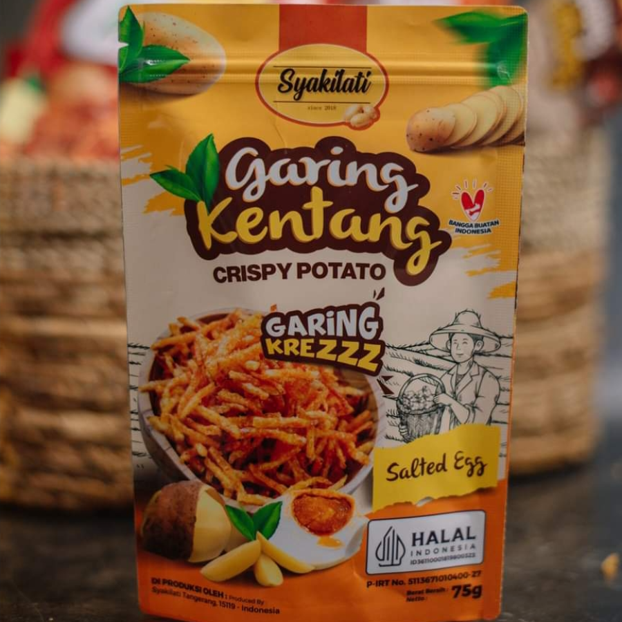 Syakilati garing kentang Salted Egg