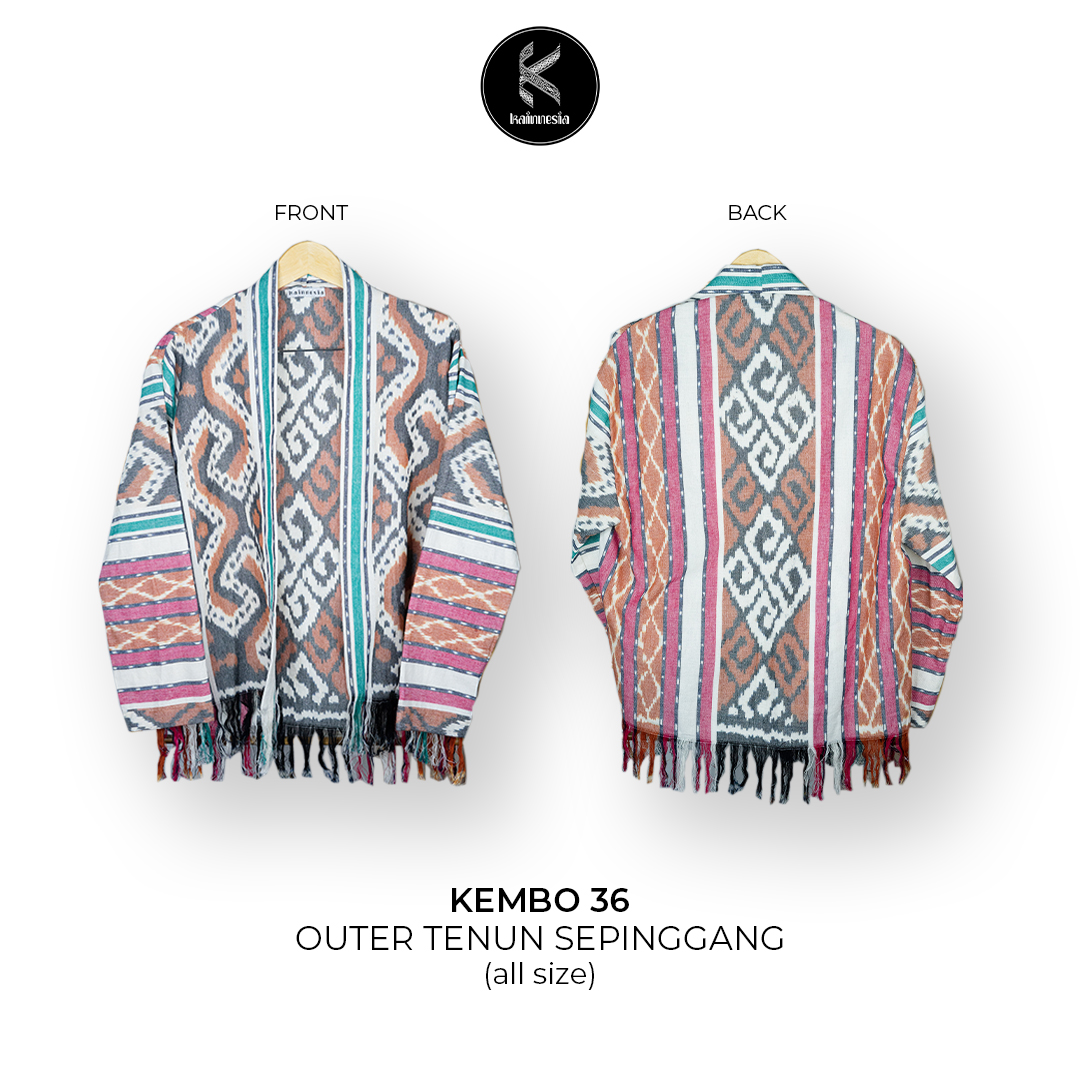 KAINNESIA Outer Tenun Etnik Kembo Series Kelam Baja Outwear Pria / Wanita Fit to L