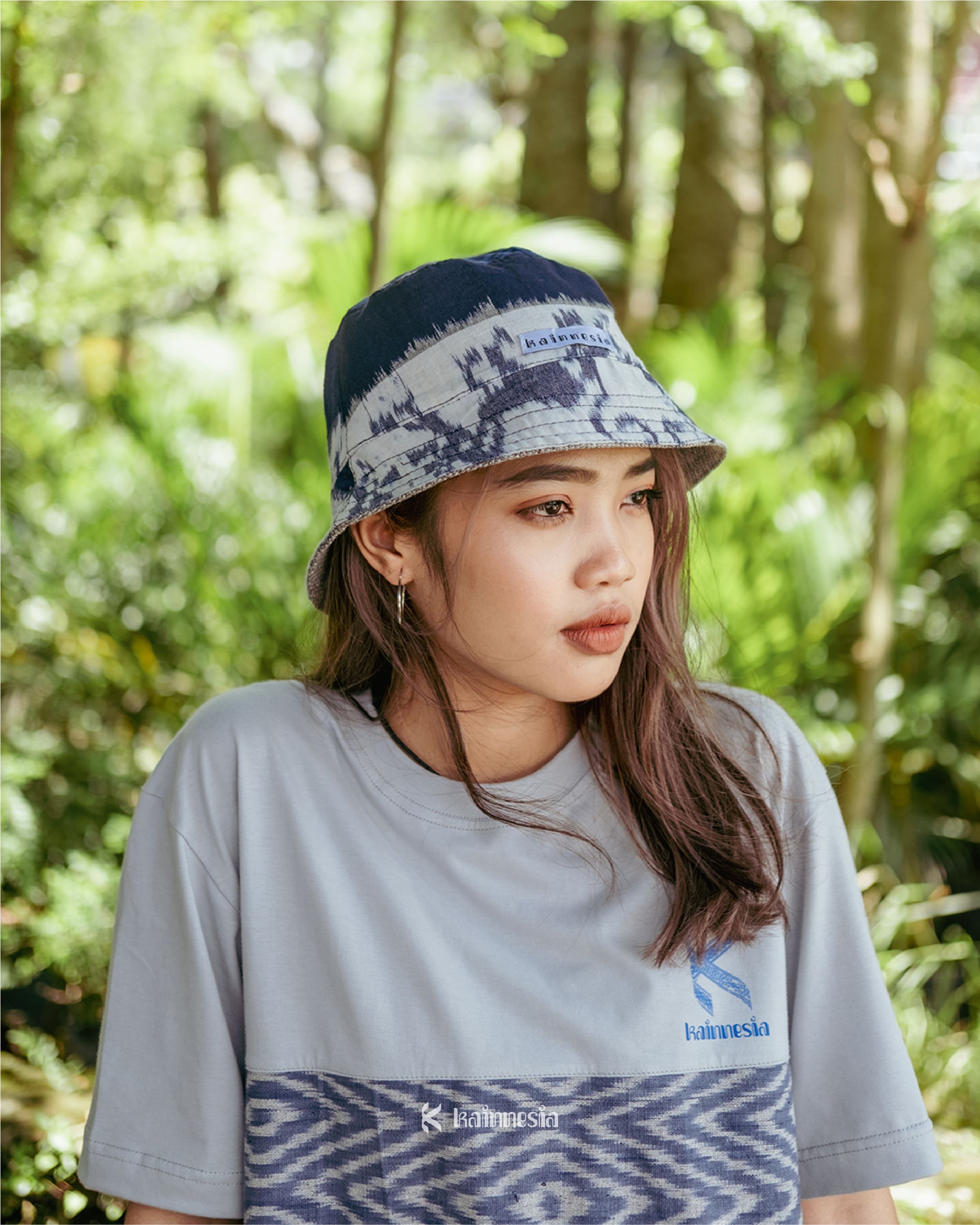 KAINNESIA Bucket Hat Topi Bahan Tenun Motif Etnik#2