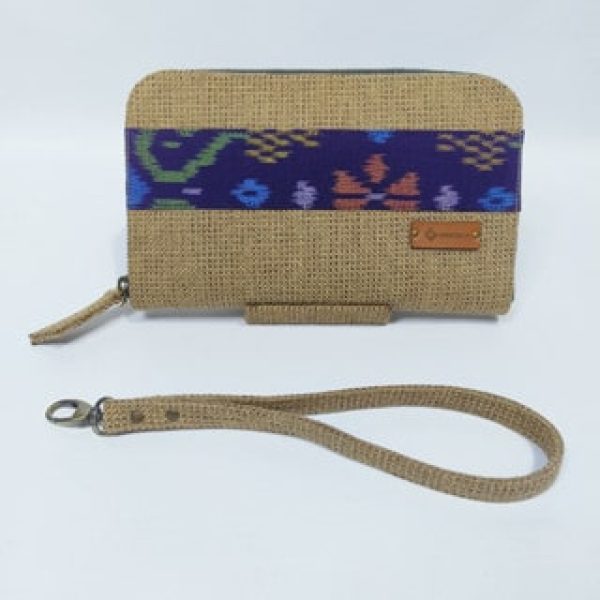 UWAISGEN Dompet Kipas Kenia Goni Endek Etnik Bali Handmade