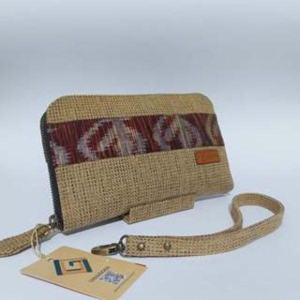 UWAISGEN Dompet Kipas Kenia Goni Endek Etnik Bali Handmade