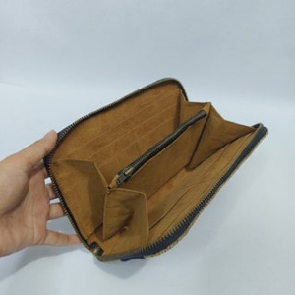UWAISGEN Dompet Kipas Kenia Goni Endek Etnik Bali Handmade
