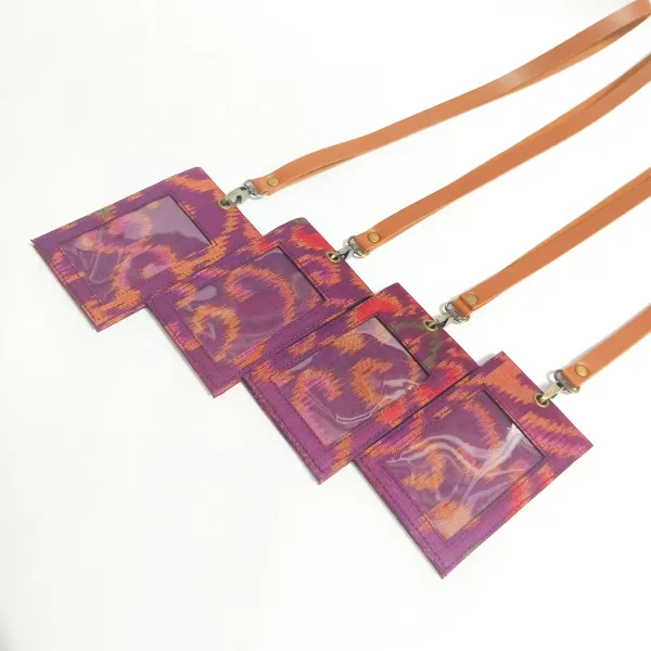 UWAISGEN Nametag/Lanyard 2 sisi Endek Etnik Bali Handmade